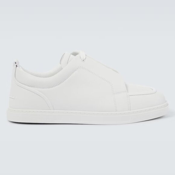 Christian Louboutin JIMMY FLAT Mens Leather Trainers Sneakers Shoes White - Picture 4 of 16